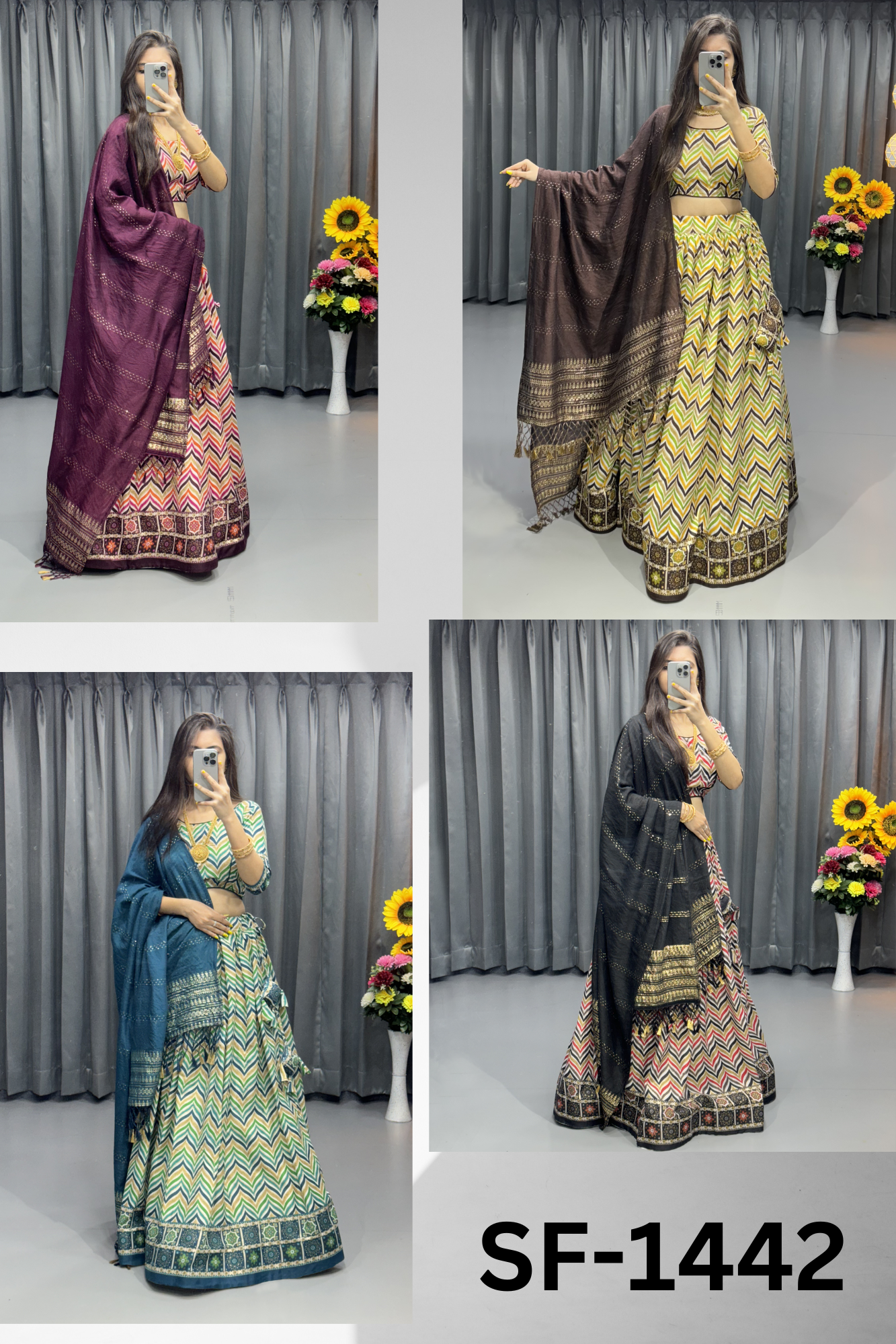 Navratri Ready Cotton Lehenga Choli – Digital Print & Real Mirror Detailing