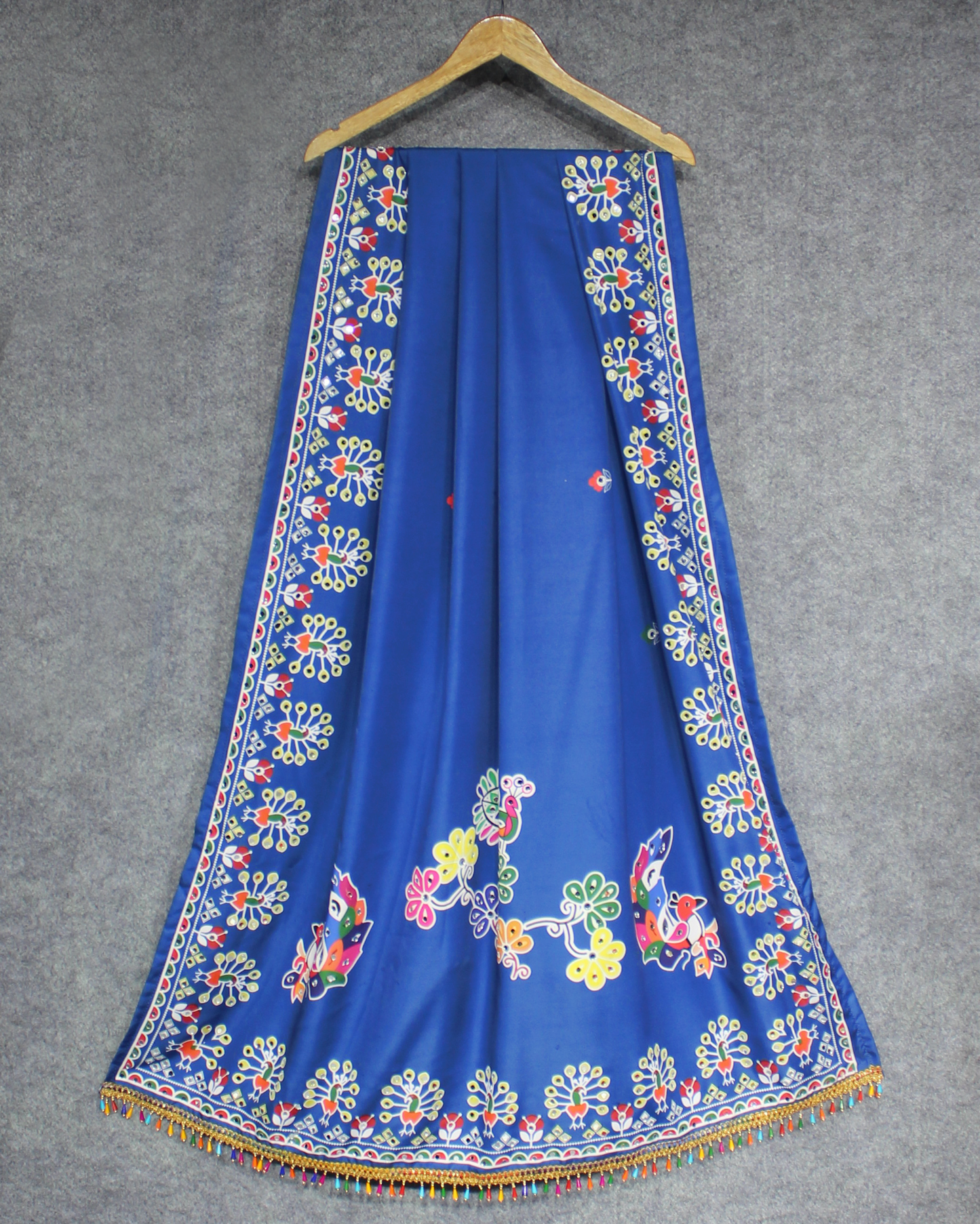 Women’s Butter Silk Lehenga Choli Set – Real Mirror Work & Digital Print | Stitched | Navratri Special