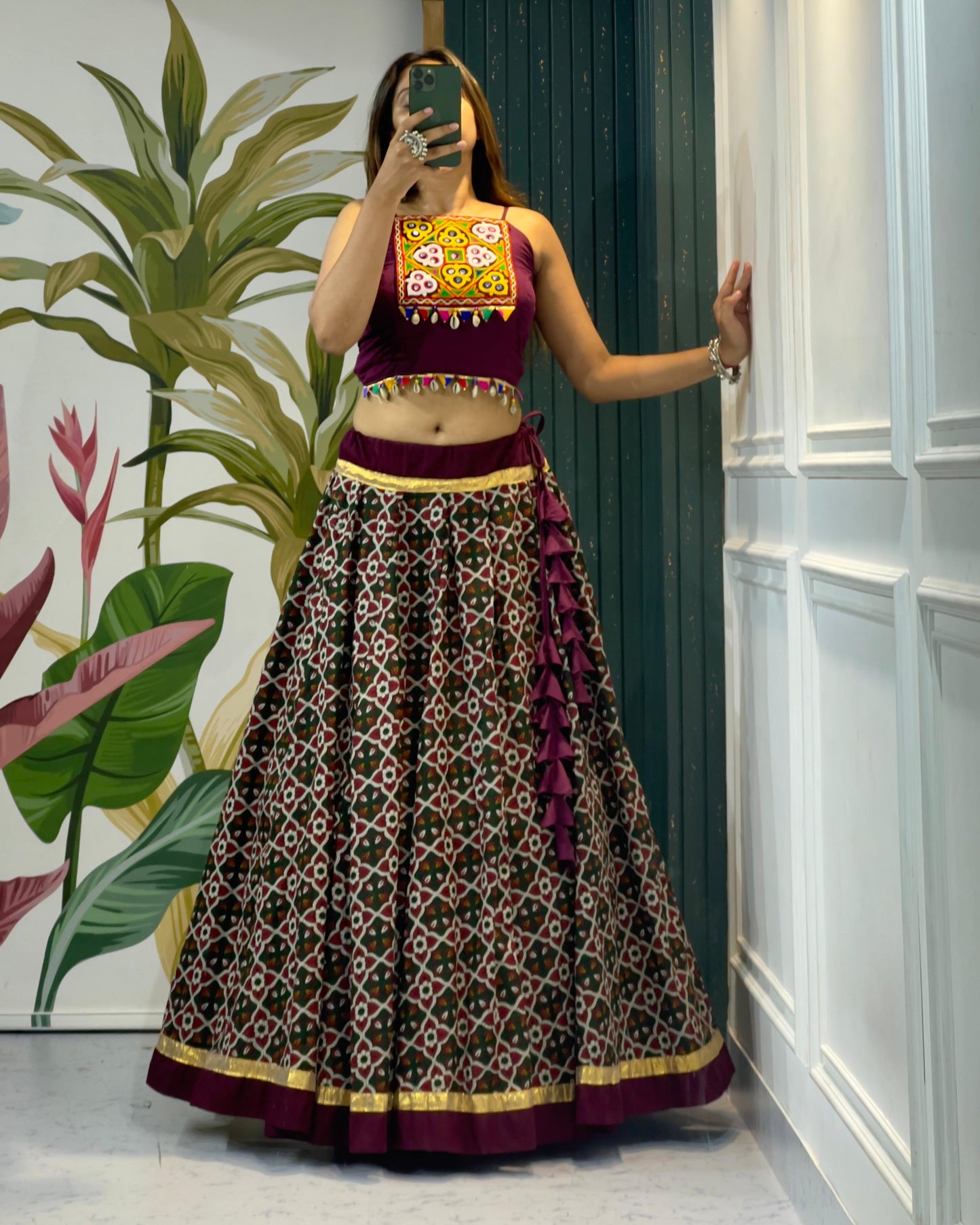Lehenga Choli - The Beautiful Prints On Cotton Fabric Make This Ensemble A Perfect Choice For Any Festive Occasion