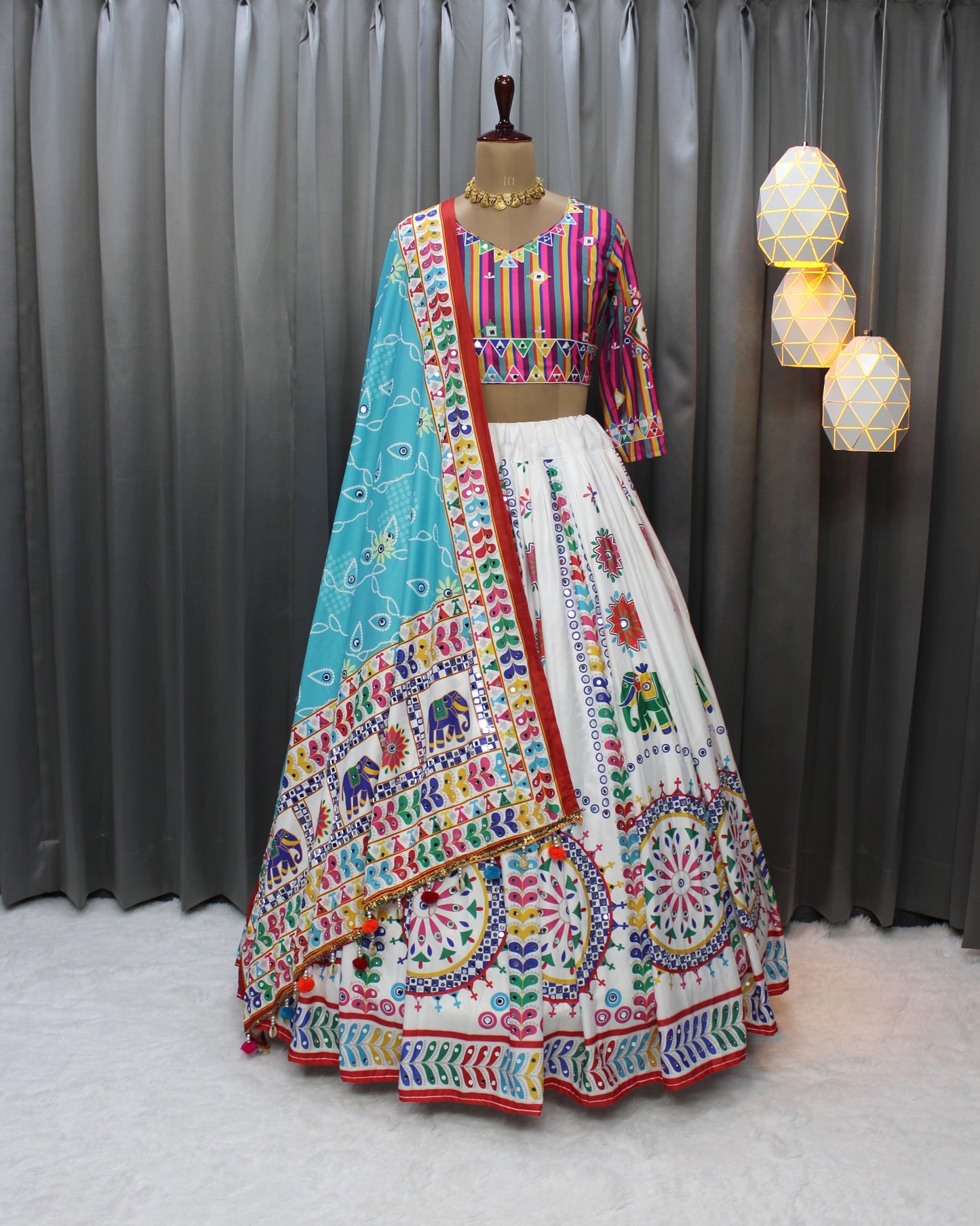 Navratri Night Classy Lehenga with Real Mirror Work – Elegant Festive Wear
