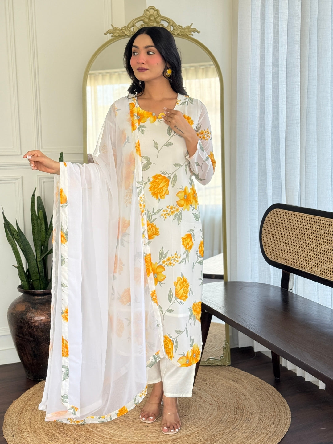 Soft Chanderi Silk Printed Kurti Set – Comfortable & Everyday Wear