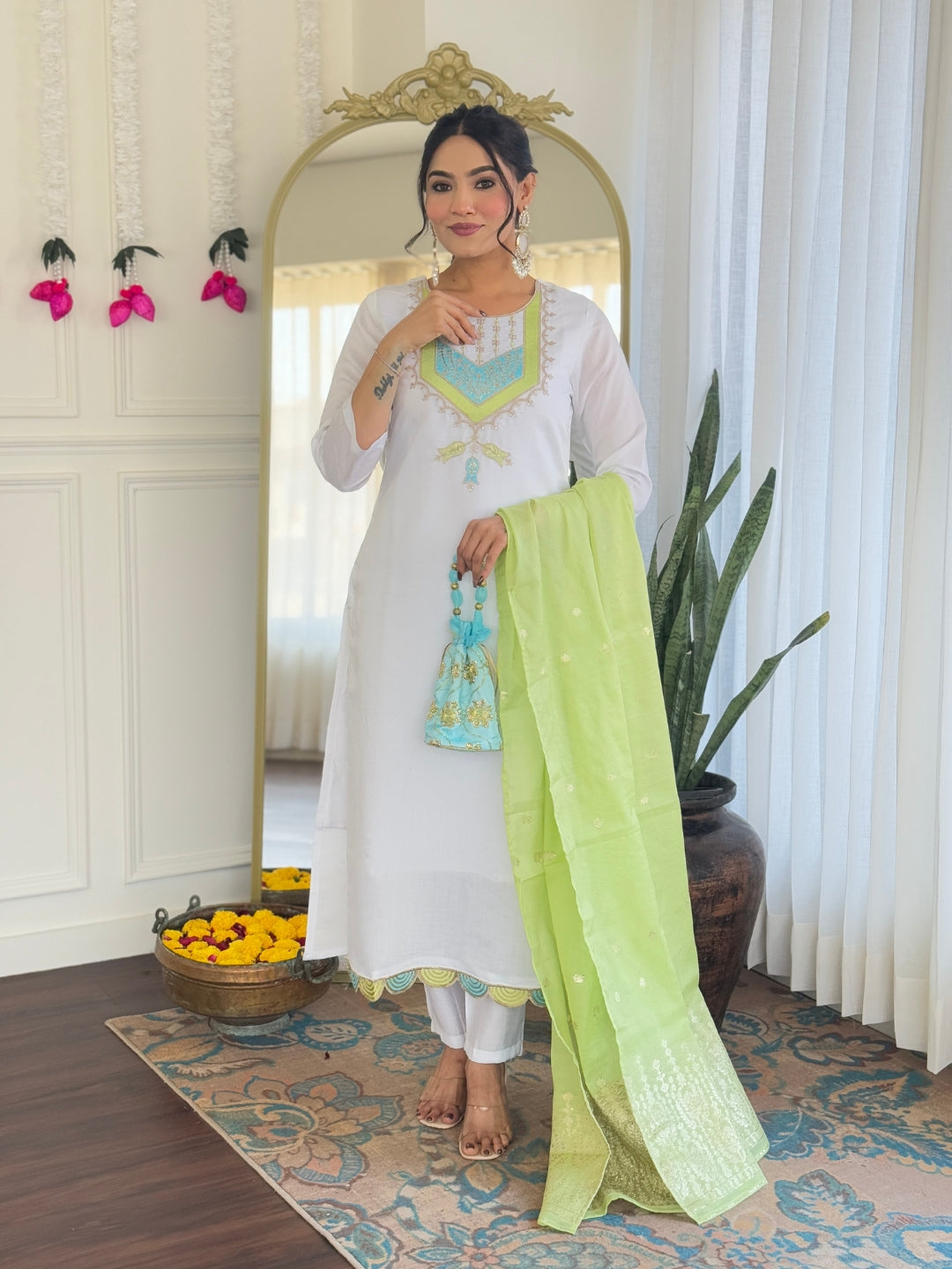 New Charming Viscose Chanderi Suit with Jacquard Dupatta