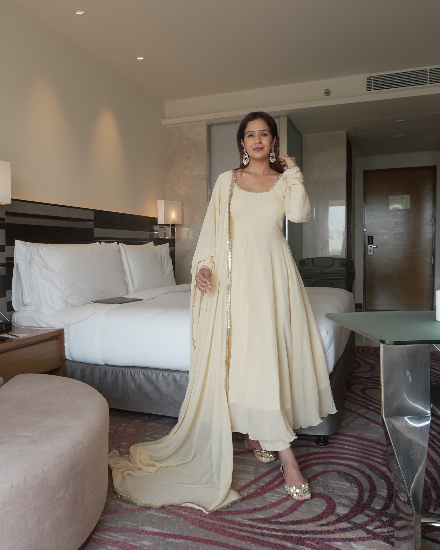 Latest Embroidered Georgette Kurti Set with Viscose Pant & Dupatta – Ready to Wear | Elegant & Casual