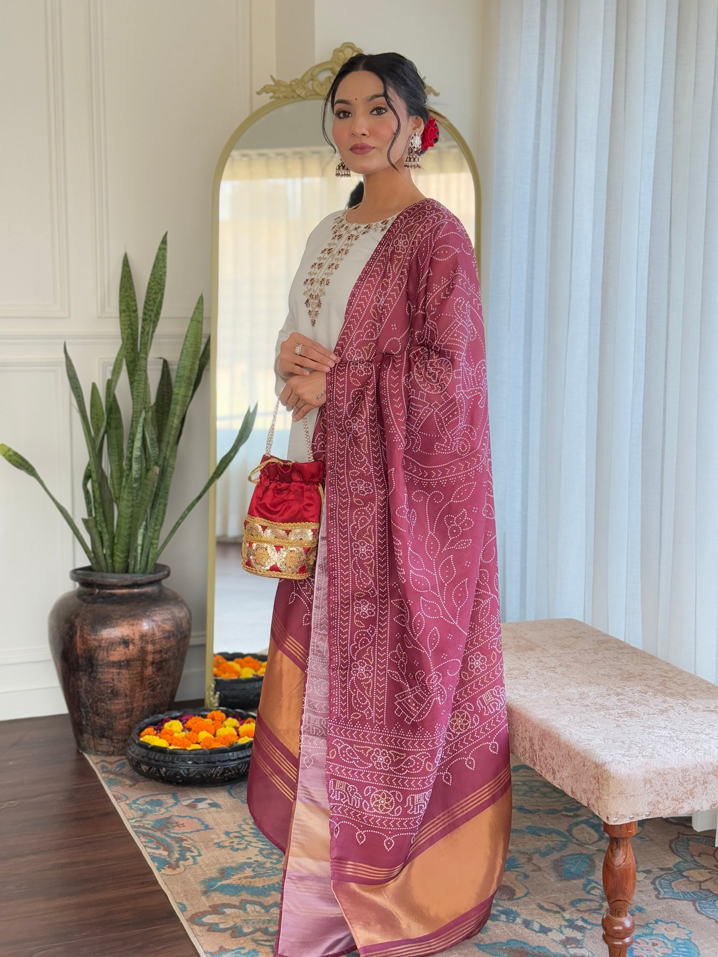 New Designer Embroidered Viscose Chanderi Suit Set with Chanderi Dupatta