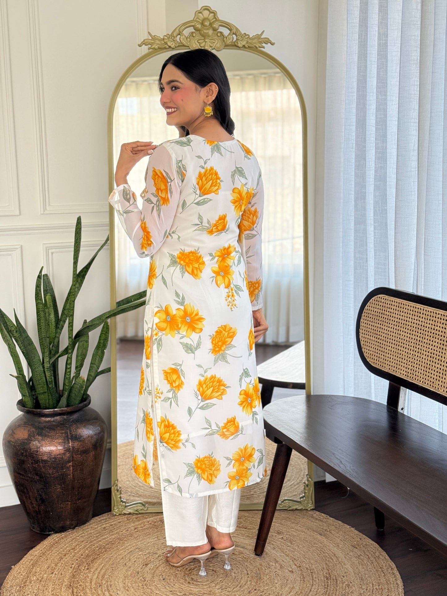 Soft Chanderi Silk Printed Kurti Set – Comfortable & Everyday Wear