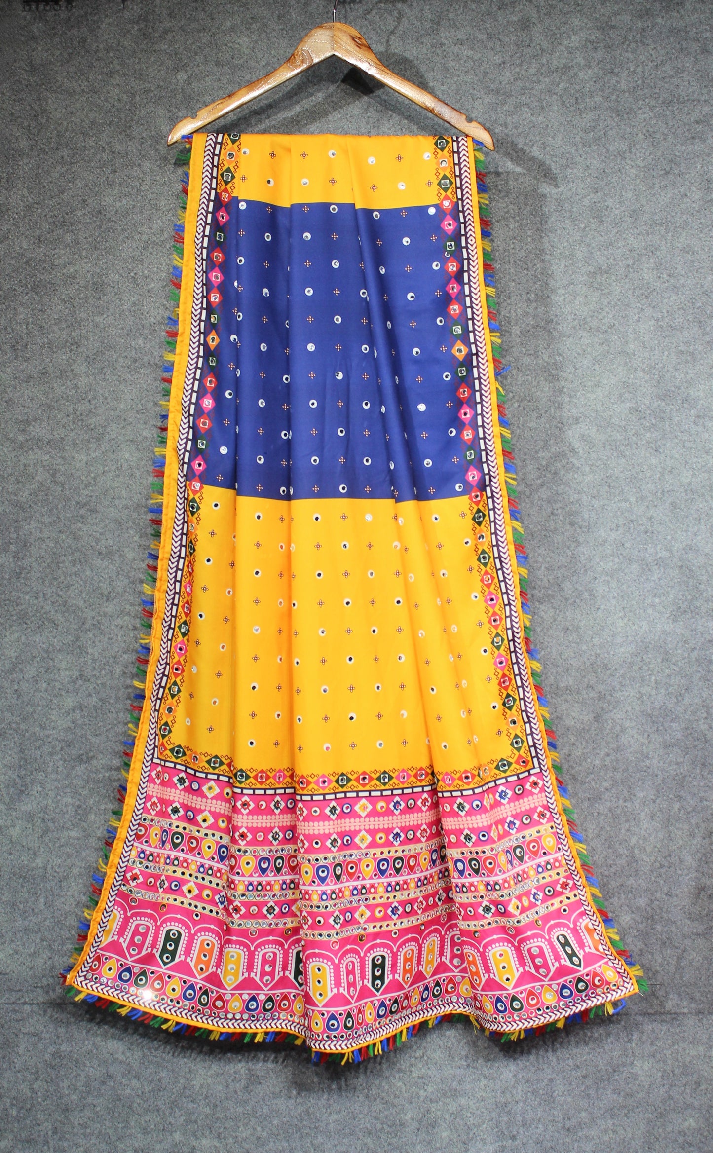 Navratri Special: Ready-Made Butter Silk Lehenga Choli with Mirror Work