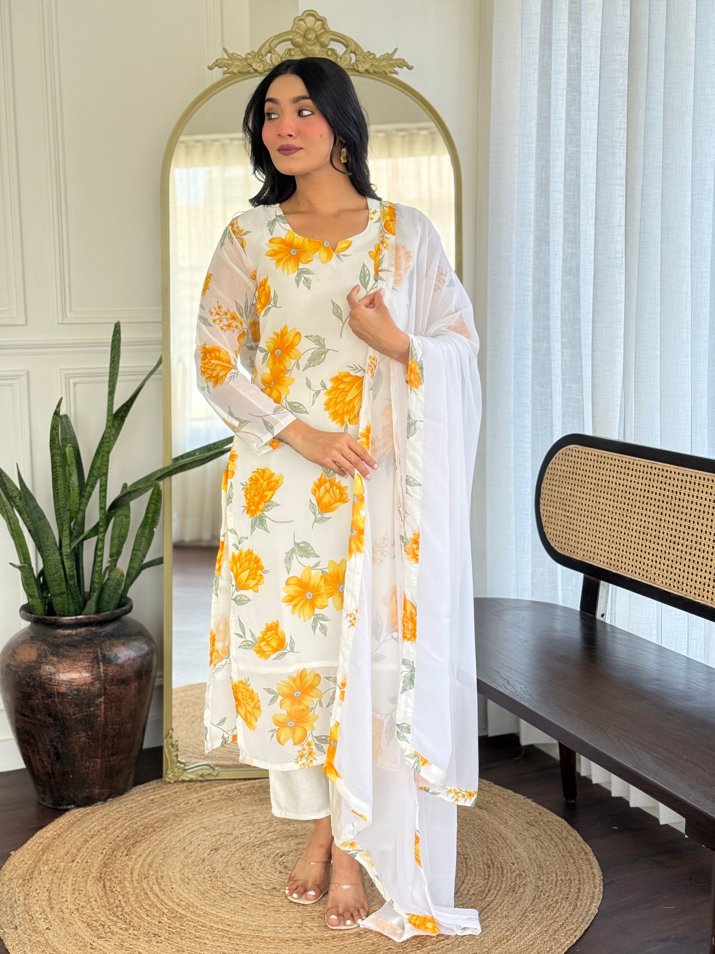 Soft Chanderi Silk Printed Kurti Set – Comfortable & Everyday Wear