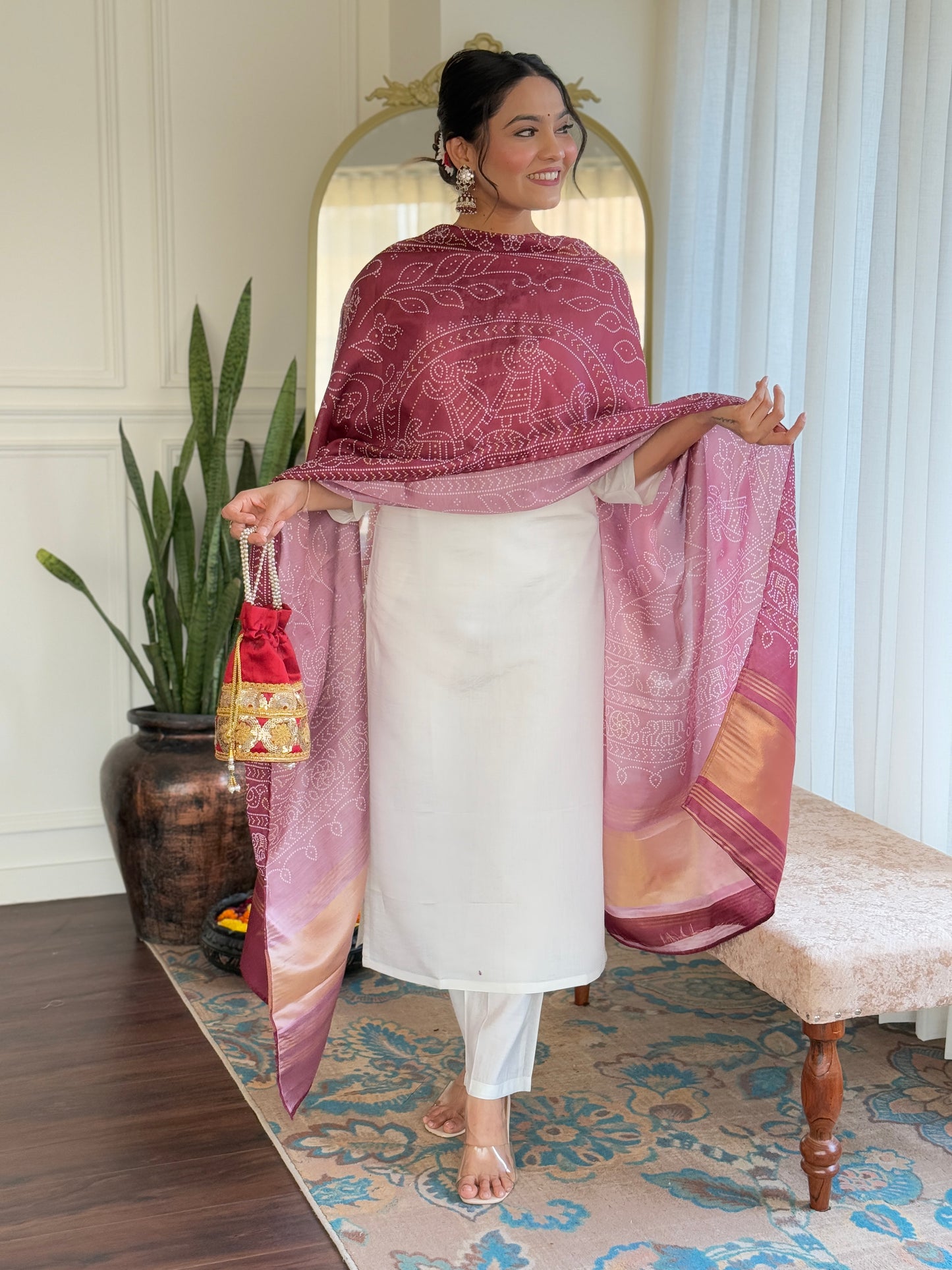New Designer Embroidered Viscose Chanderi Suit Set with Chanderi Dupatta