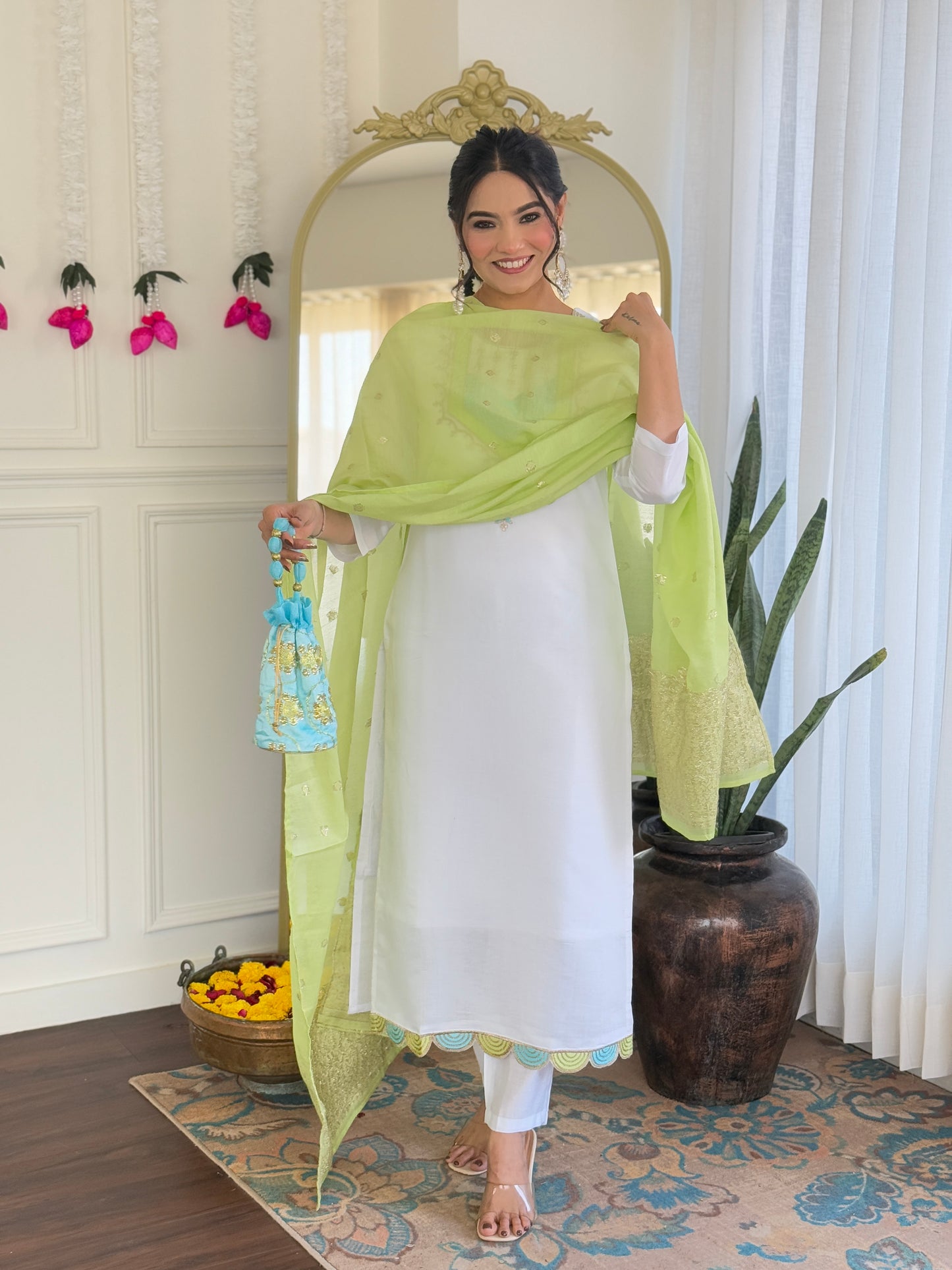 New Charming Viscose Chanderi Suit with Jacquard Dupatta