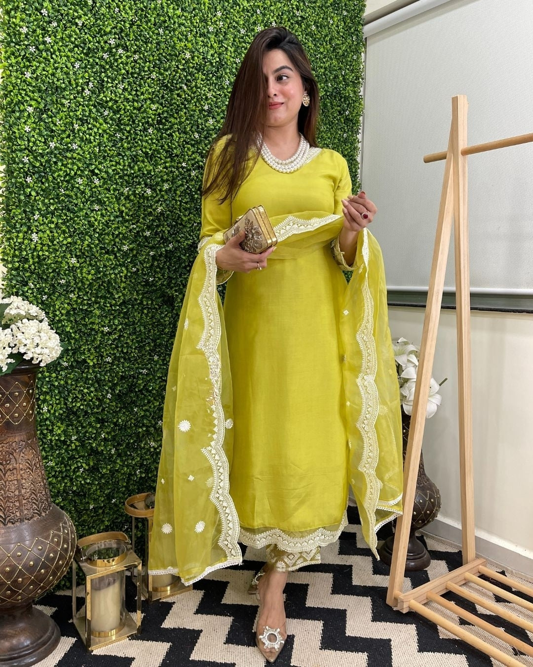 Festive Ready Chanderi Suit Set with Elegant Embroidery & Lightweight Organza Dupatta