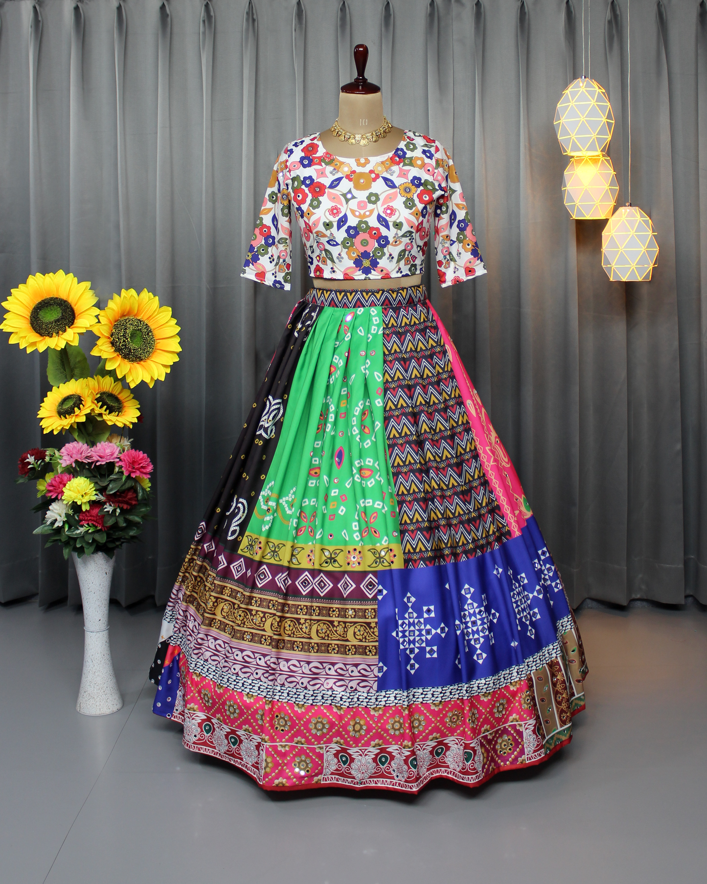 Ready-to-Wear Butter Silk Lehenga Choli for Women – Mirror & Fancy Digital Print Work