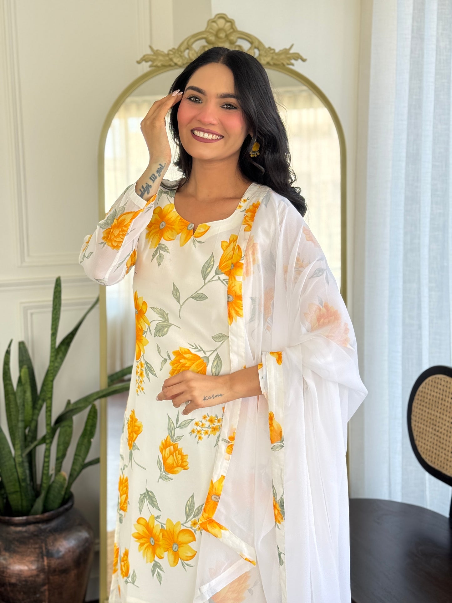 Soft Chanderi Silk Printed Kurti Set – Comfortable & Everyday Wear
