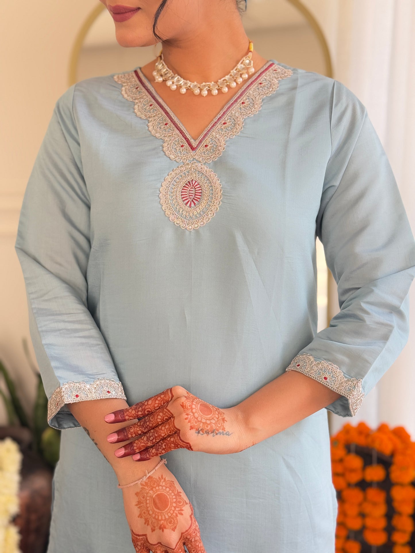 Latest Roman Silk Suit Set with Organza Jacquard Butti Dupatta – Elegant 3-Piece Ethnic Ensemble