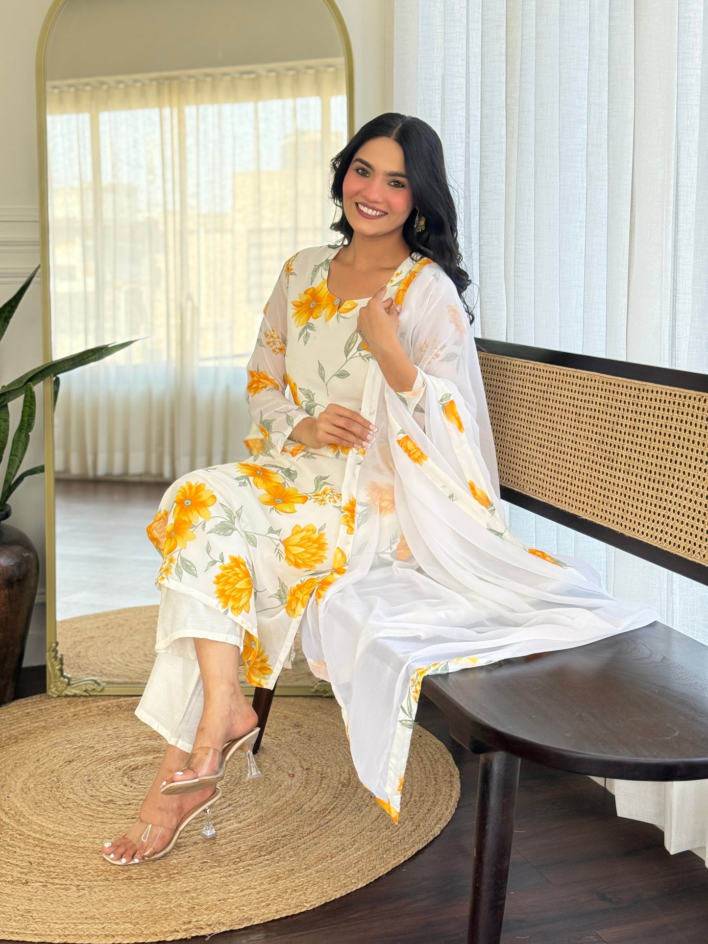 Soft Chanderi Silk Printed Kurti Set – Comfortable & Everyday Wear