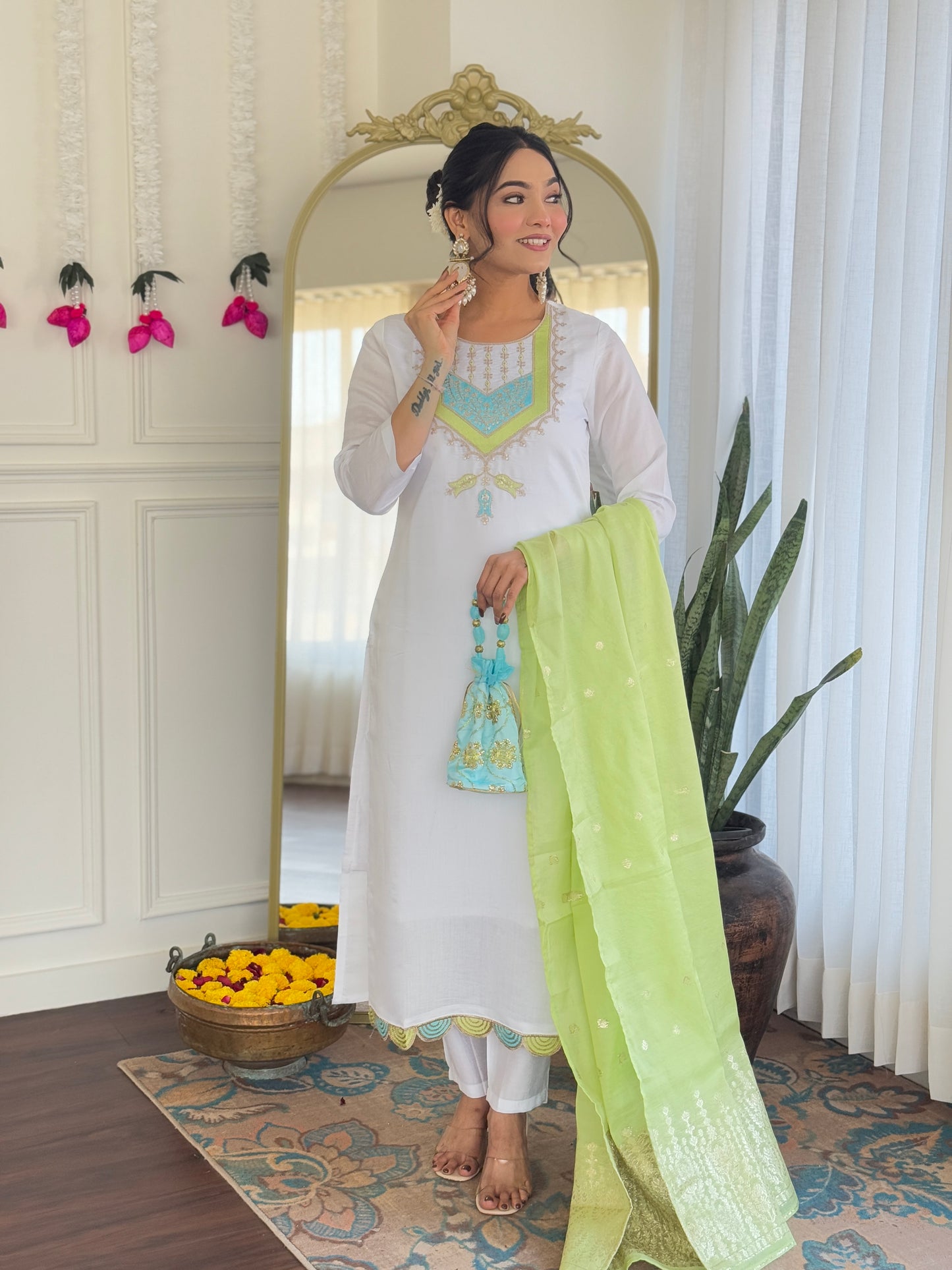 New Charming Viscose Chanderi Suit with Jacquard Dupatta