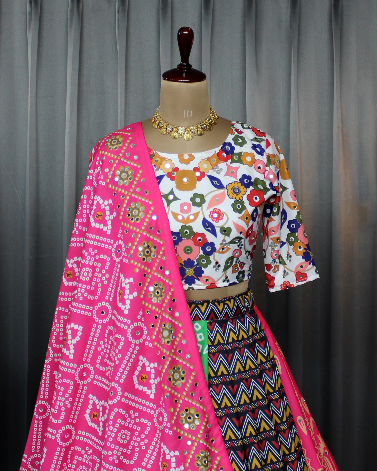 Ready-to-Wear Butter Silk Lehenga Choli for Women – Mirror & Fancy Digital Print Work
