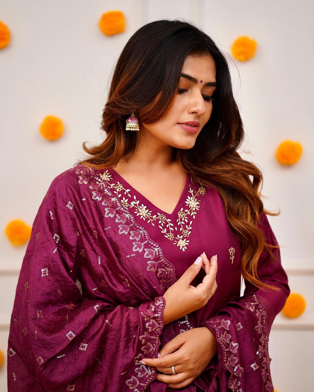 Embroidered Viscose Chanderi Suit Set with Chanderi Dupatta – Ethnic Wear