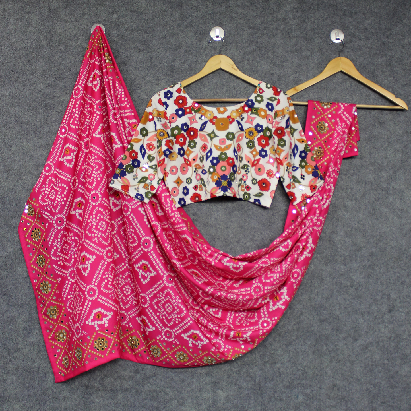 Ready-to-Wear Butter Silk Lehenga Choli for Women – Mirror & Fancy Digital Print Work