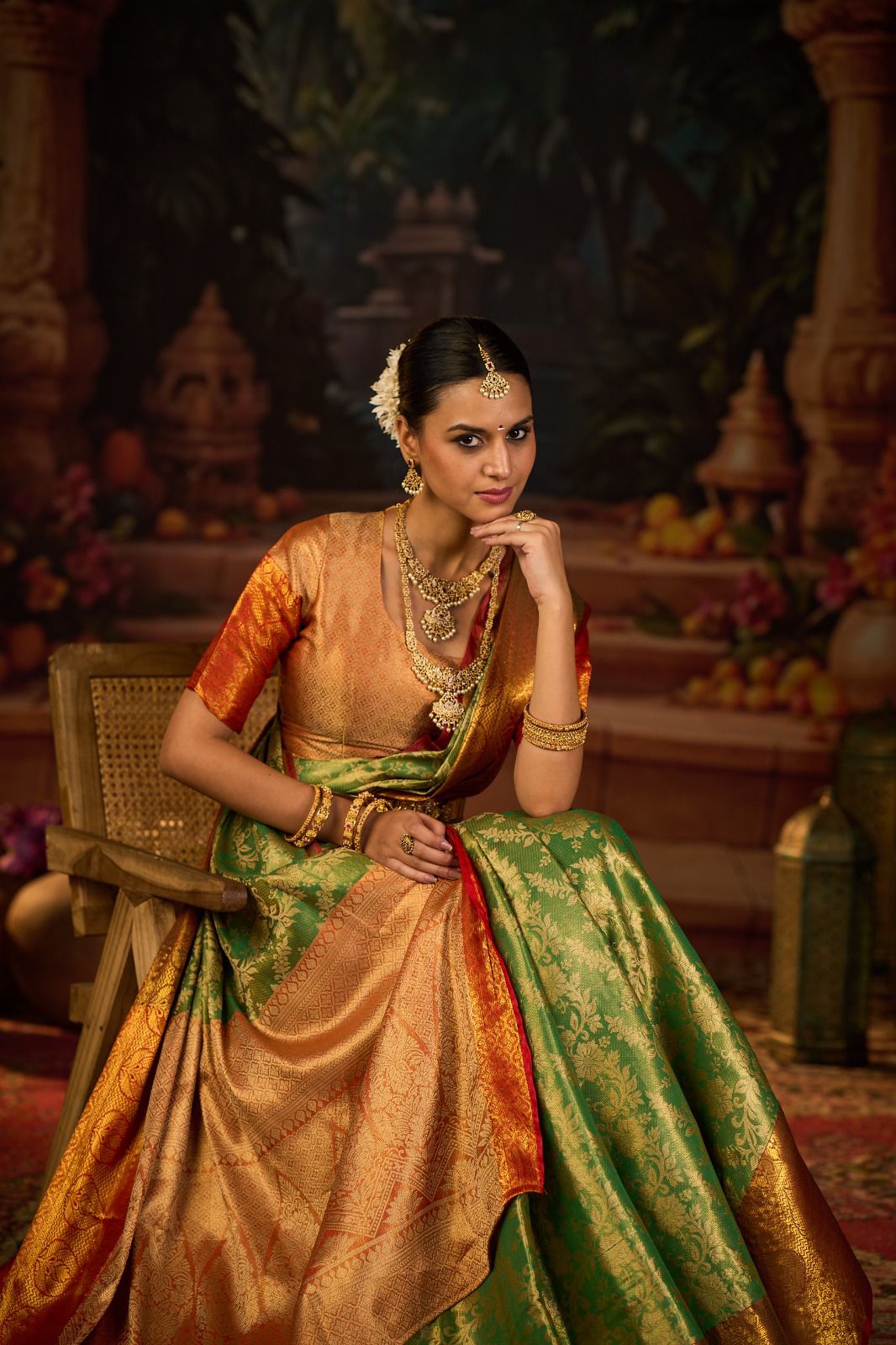 New Arrival Kanjivaram Silk Saree with Heavy Golden Zari Work | Traditional South Indian Style Saree for Festivals & Bridal Wear | Blouse Piece Included