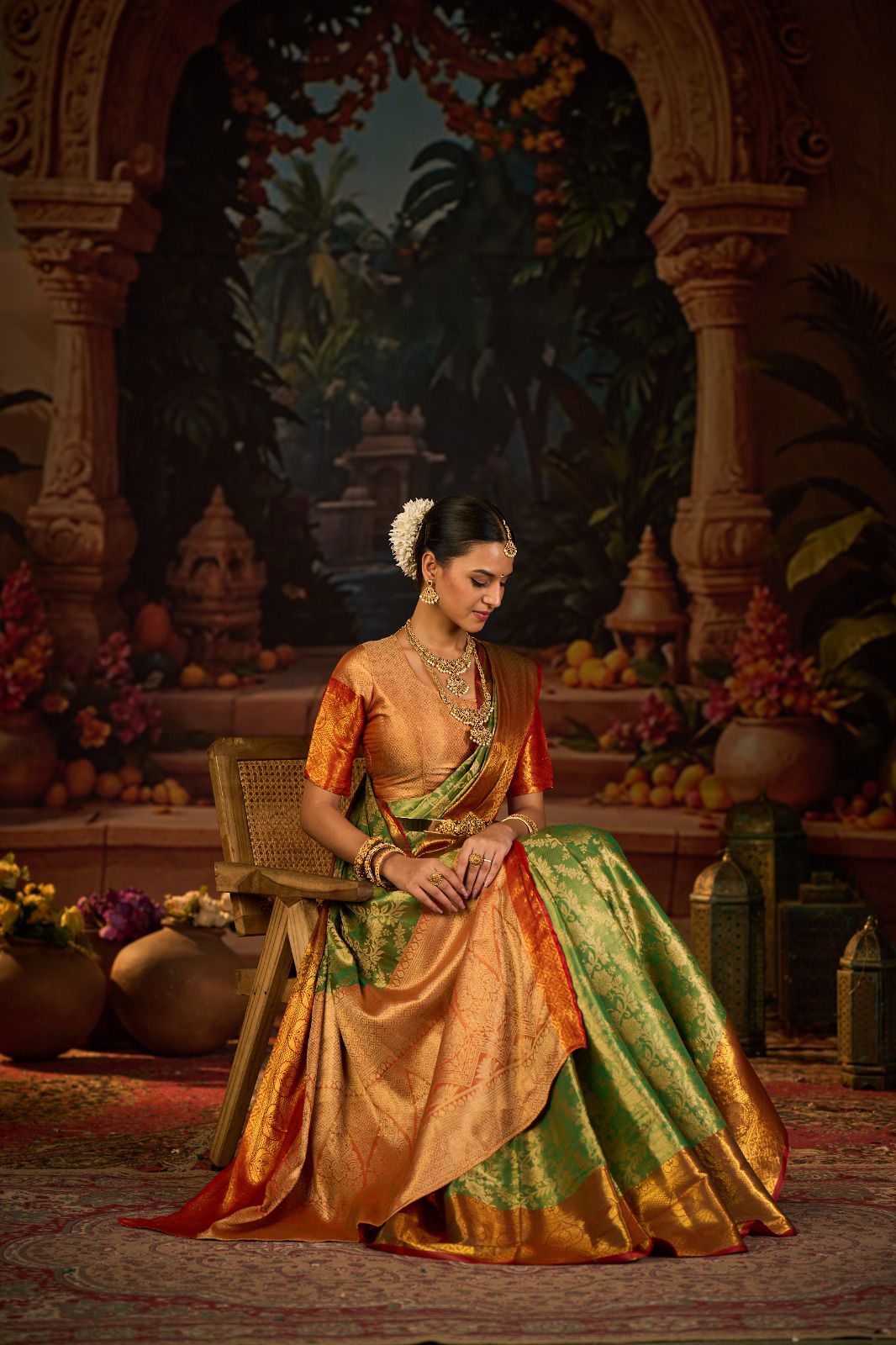 New Arrival Kanjivaram Silk Saree with Heavy Golden Zari Work | Traditional South Indian Style Saree for Festivals & Bridal Wear | Blouse Piece Included