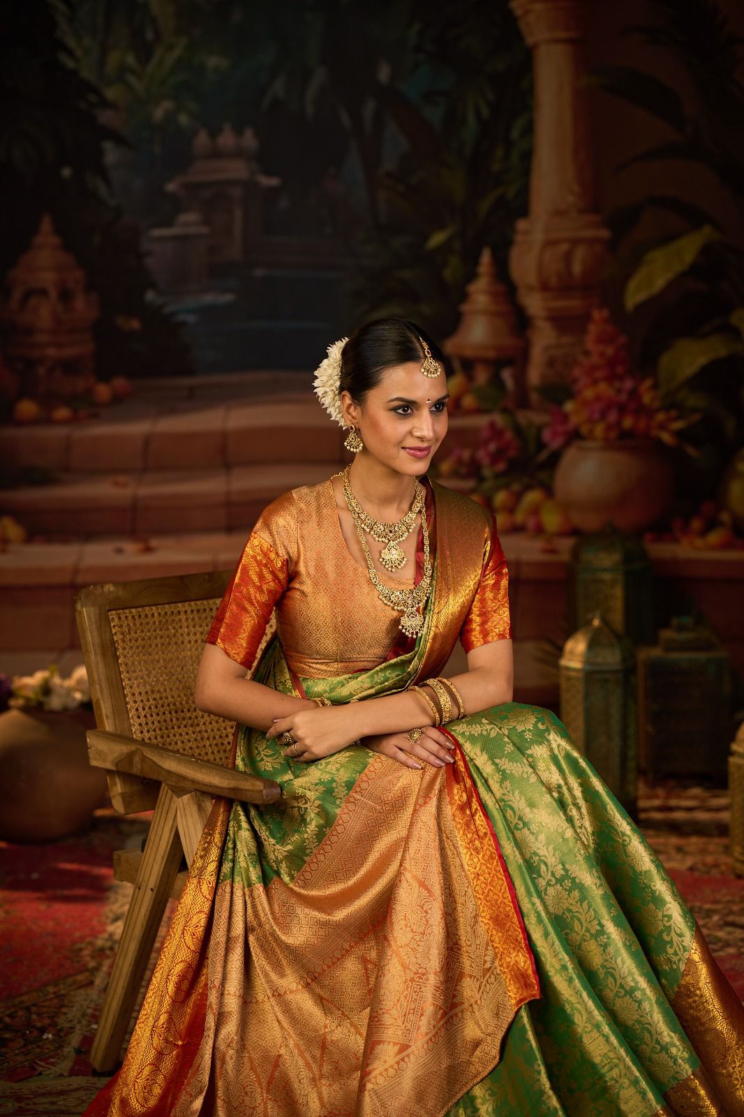 New Arrival Kanjivaram Silk Saree with Heavy Golden Zari Work | Traditional South Indian Style Saree for Festivals & Bridal Wear | Blouse Piece Included