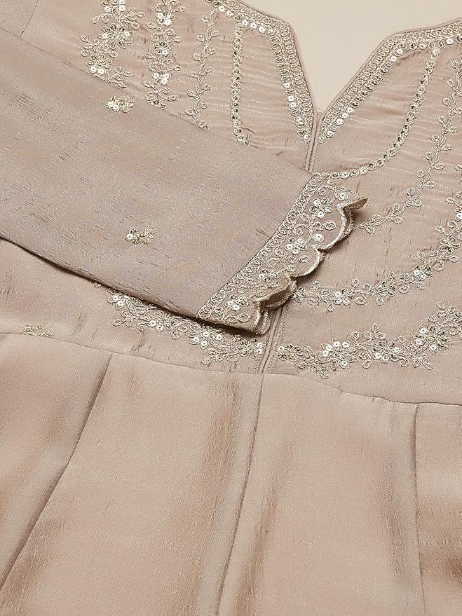 Vichitra Silk Traditional Suit Set with Coordinated Embroidery