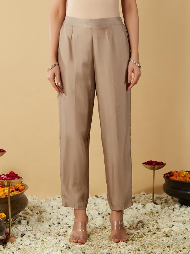 Vichitra Silk Traditional Suit Set with Coordinated Embroidery