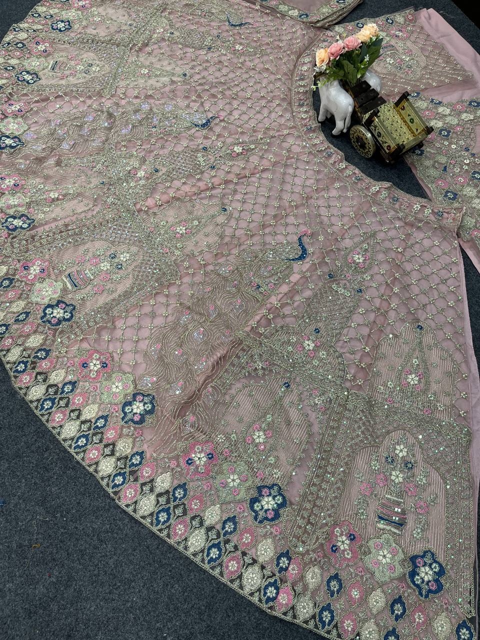 New Designer Fusion of Glamour and Comfort Sequins Embroidery Work Lehenga Choli For Women
