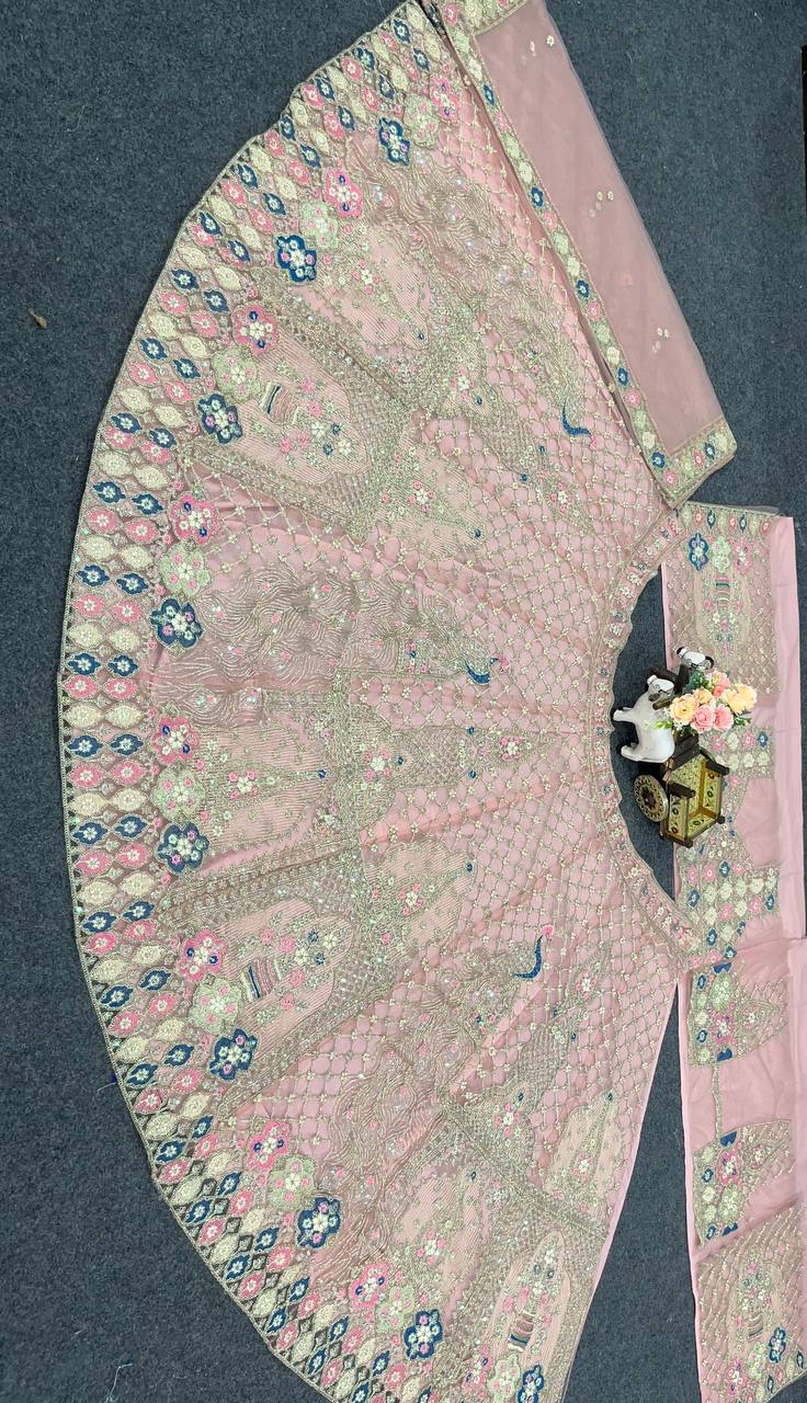 New Designer Fusion of Glamour and Comfort Sequins Embroidery Work Lehenga Choli For Women