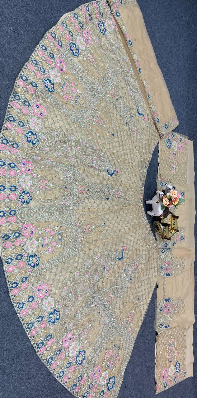 New Designer Fusion of Glamour and Comfort Sequins Embroidery Work Lehenga Choli For Women
