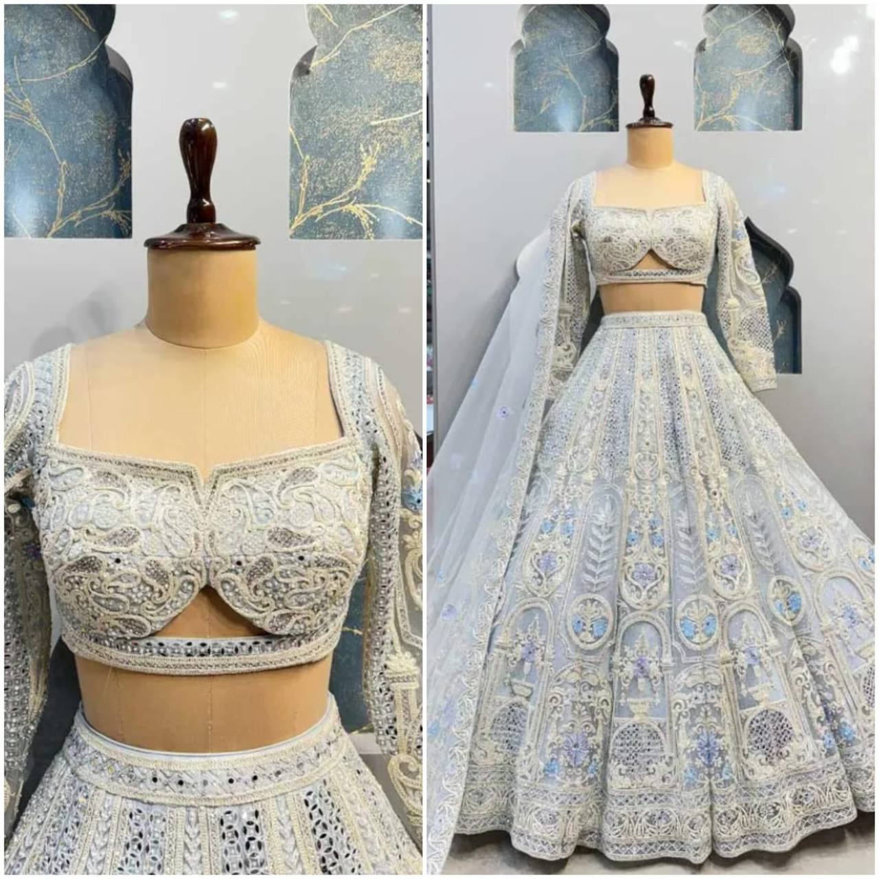 Radiate festive brilliance with our Zareen Glam Faux Georgette Lehenga Choli Set