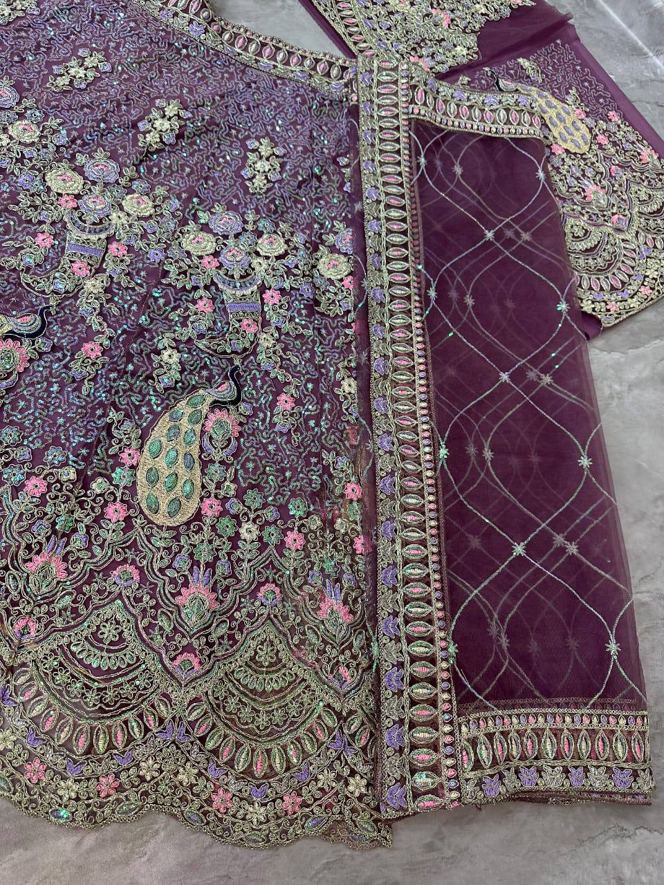 Designer Flared Coding Sequins Choli Set with Stitched Lehenga Choli For Bridal & Party Wear