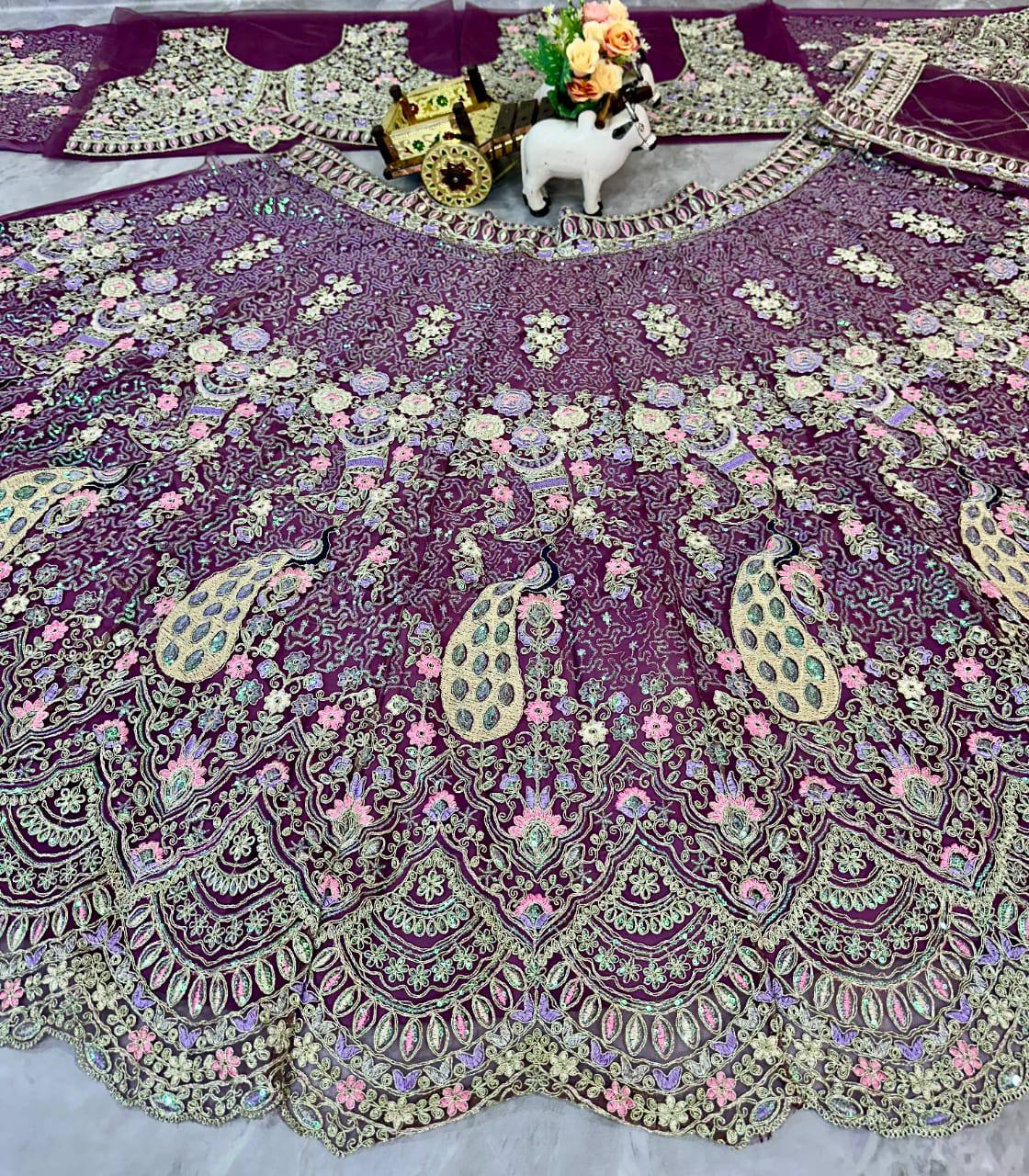 Designer Flared Coding Sequins Choli Set with Stitched Lehenga Choli For Bridal & Party Wear