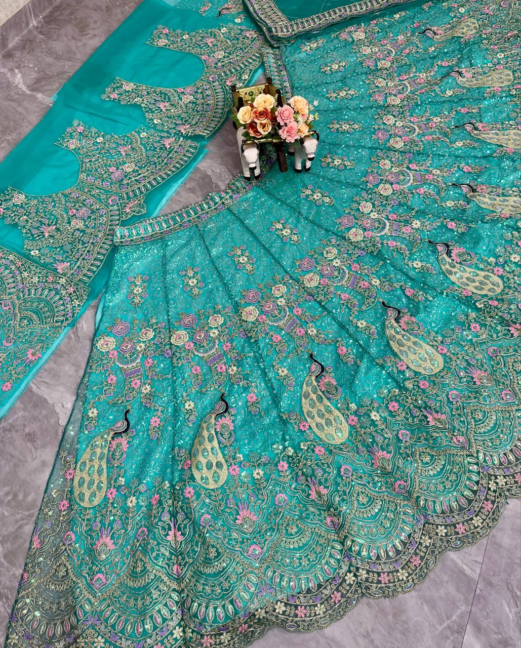 Designer Flared Coding Sequins Choli Set with Stitched Lehenga Choli For Bridal & Party Wear