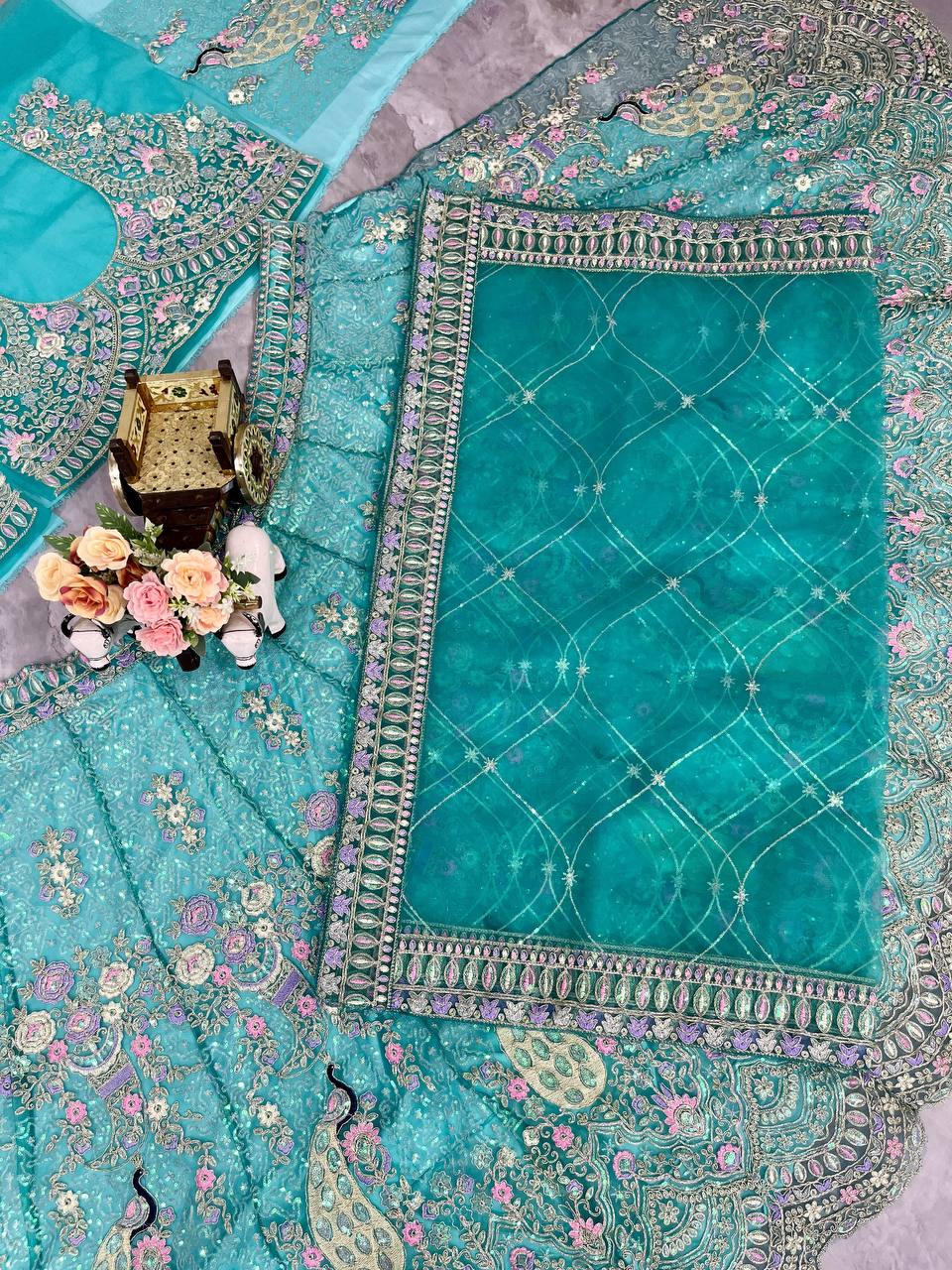 Designer Flared Coding Sequins Choli Set with Stitched Lehenga Choli For Bridal & Party Wear