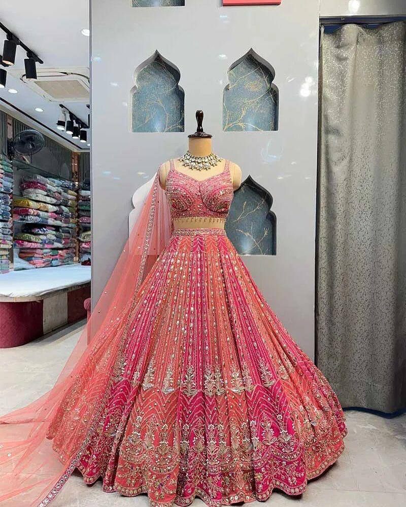 Designer flared Fox Georgette Lehenga, Exceptional Quality with Can-Can and Canvas Layers, A Perfect Fusion of Glamour and Comfort
