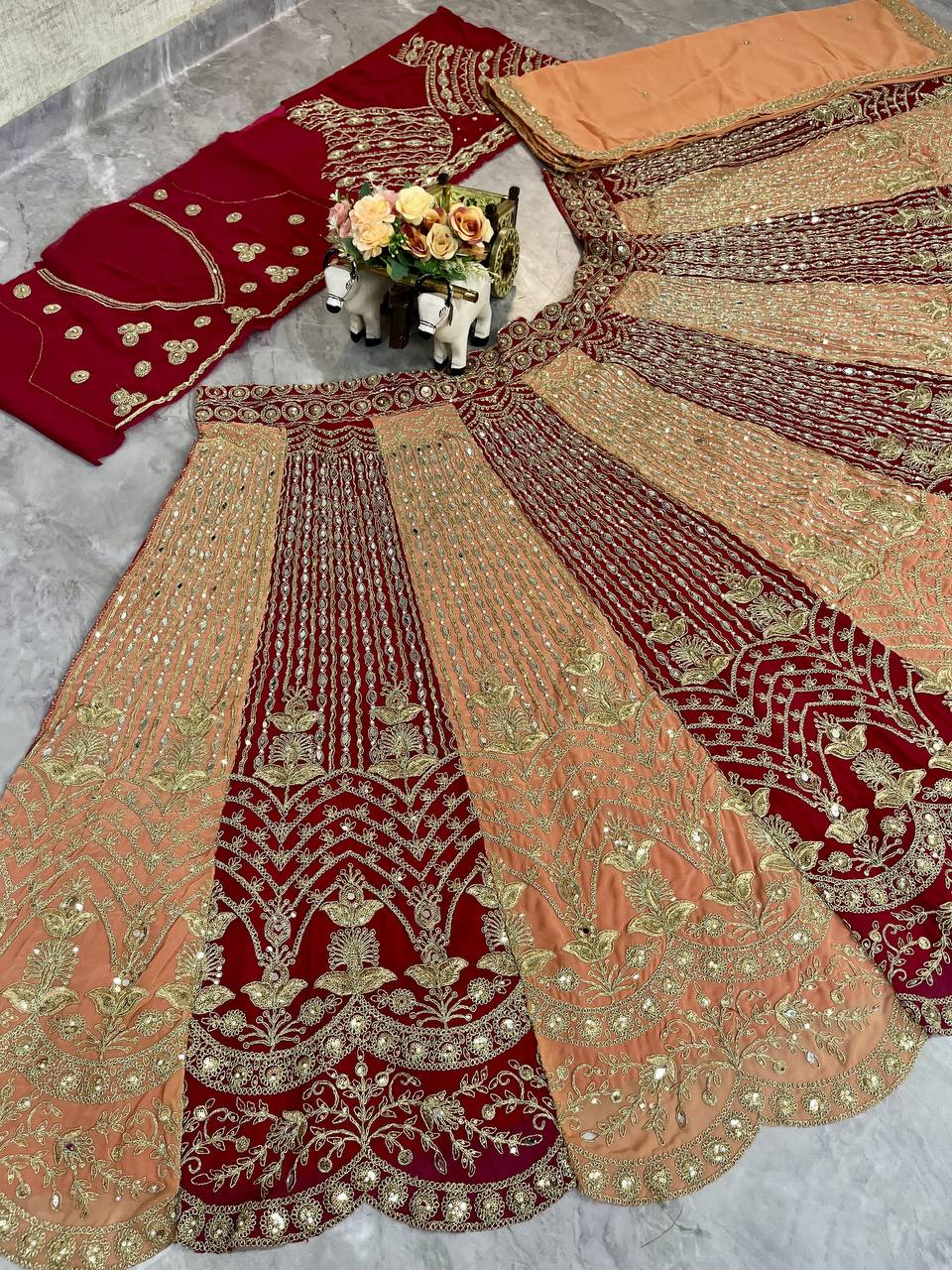 Designer flared Fox Georgette Lehenga, Exceptional Quality with Can-Can and Canvas Layers, A Perfect Fusion of Glamour and Comfort