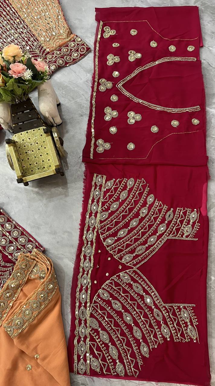 Designer flared Fox Georgette Lehenga, Exceptional Quality with Can-Can and Canvas Layers, A Perfect Fusion of Glamour and Comfort