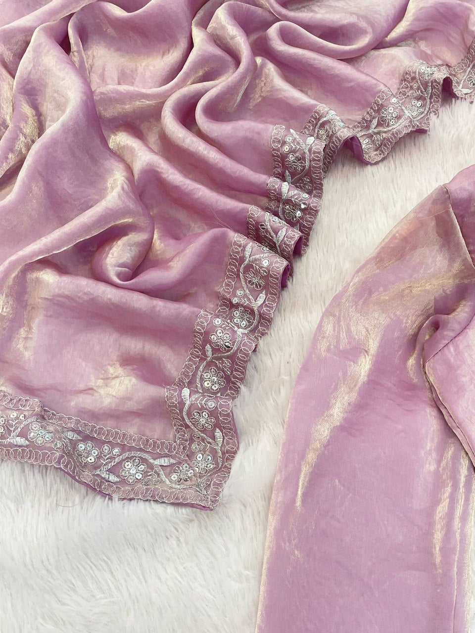 New Launch – Elegant Fendy Silk Embroidered Gown with Matching Dupatta | Ready to Wear