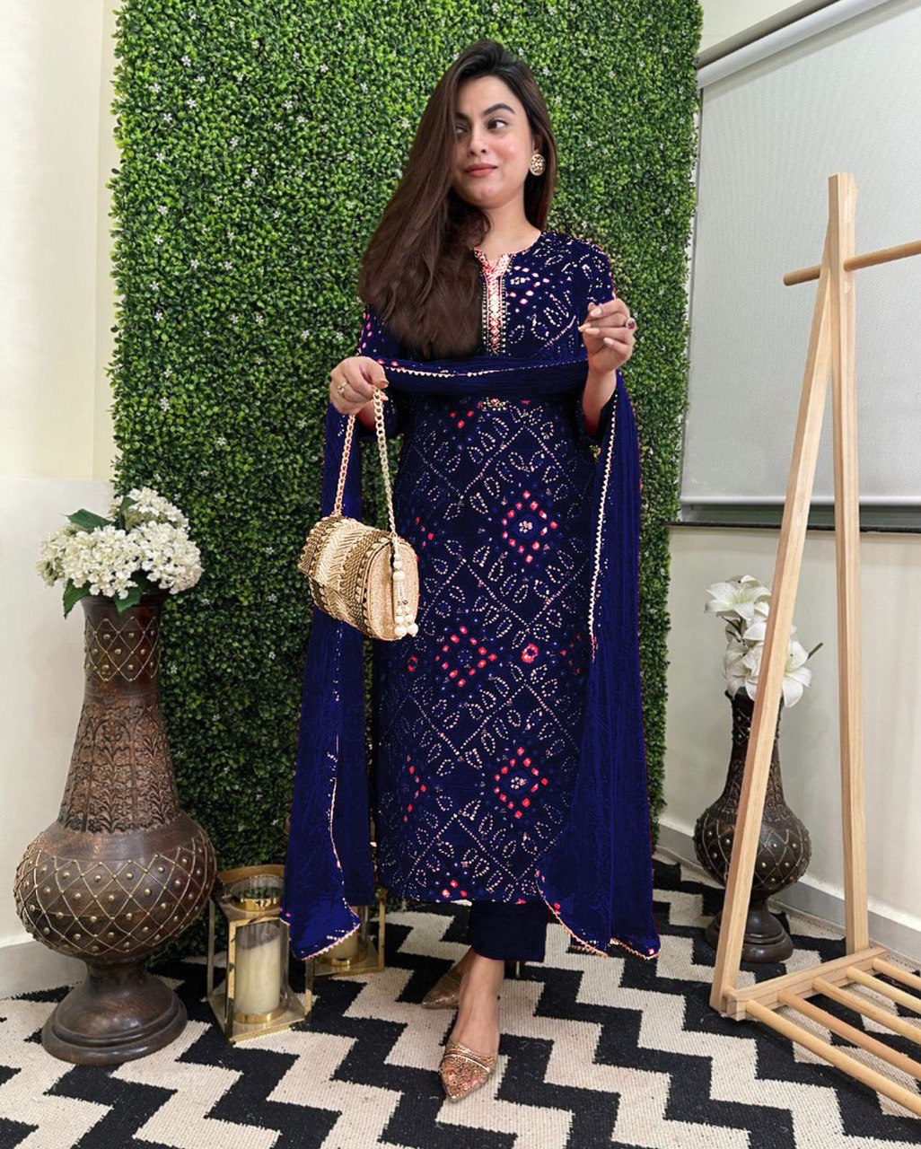 Stylish Heavy Reyon Embroidered Suit Set with Chinon Dupatta – Ready to Wear