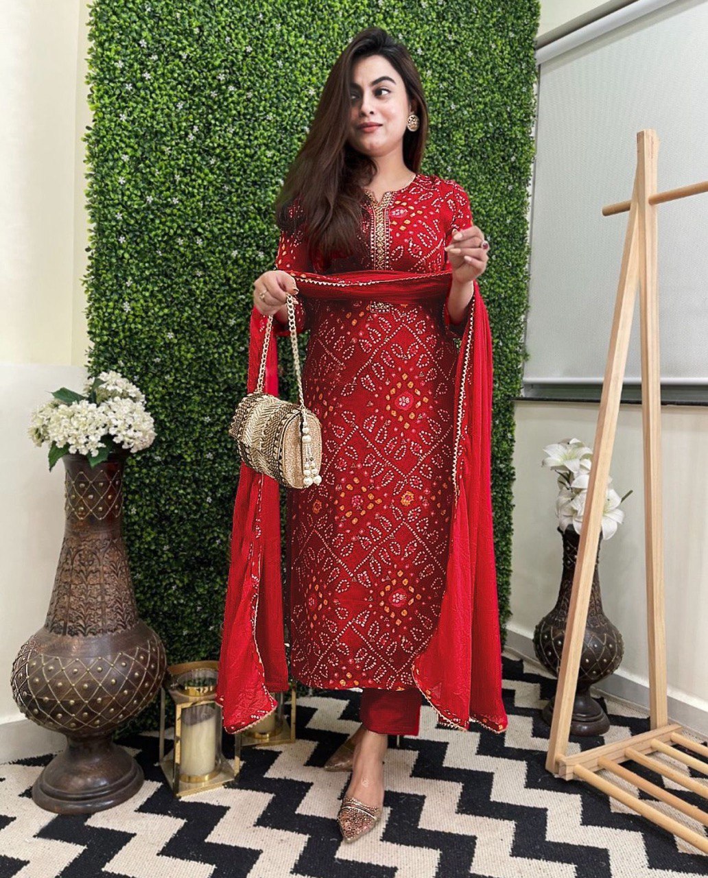 Stylish Heavy Reyon Embroidered Suit Set with Chinon Dupatta – Ready to Wear
