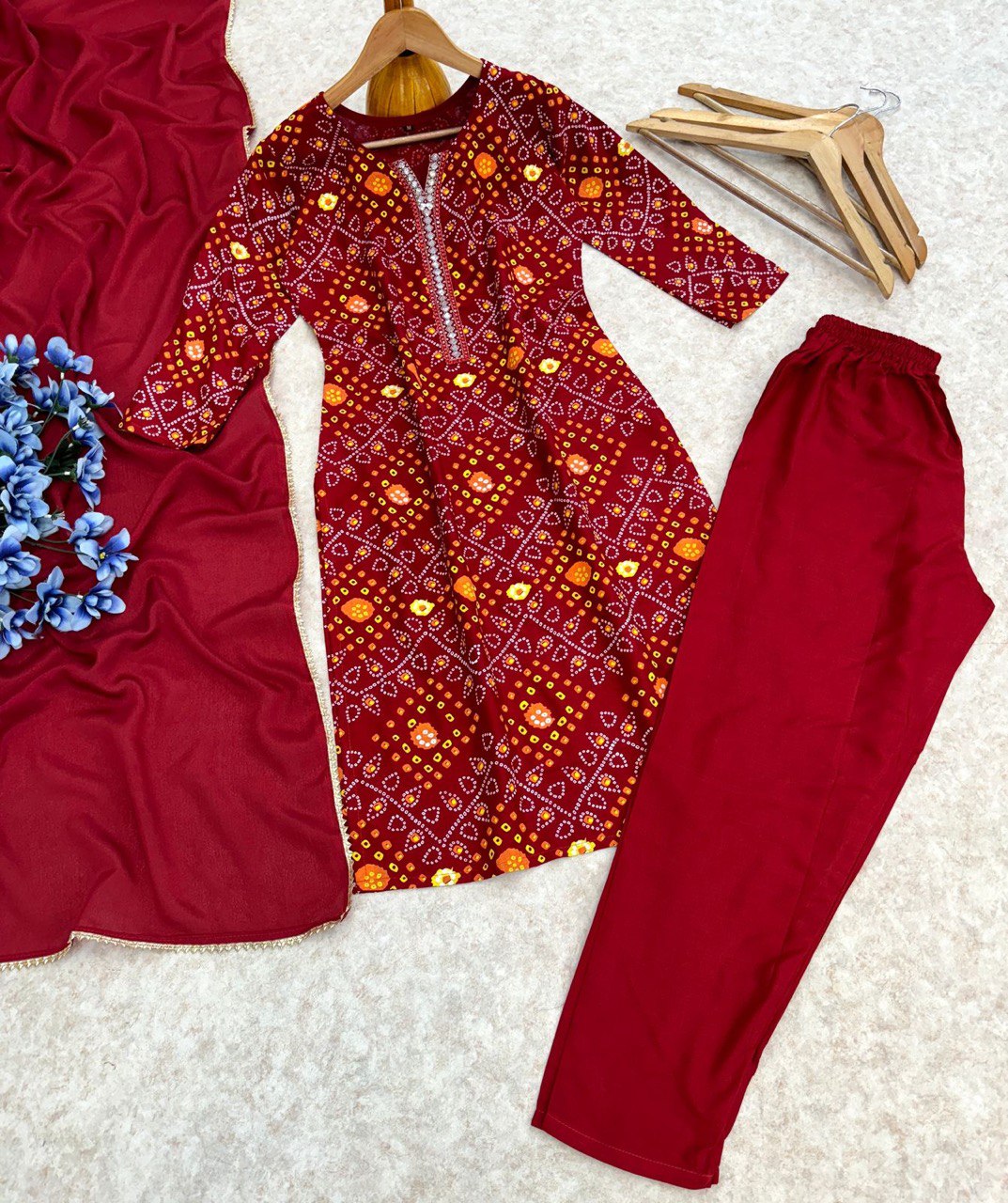 Stylish Heavy Reyon Embroidered Suit Set with Chinon Dupatta – Ready to Wear