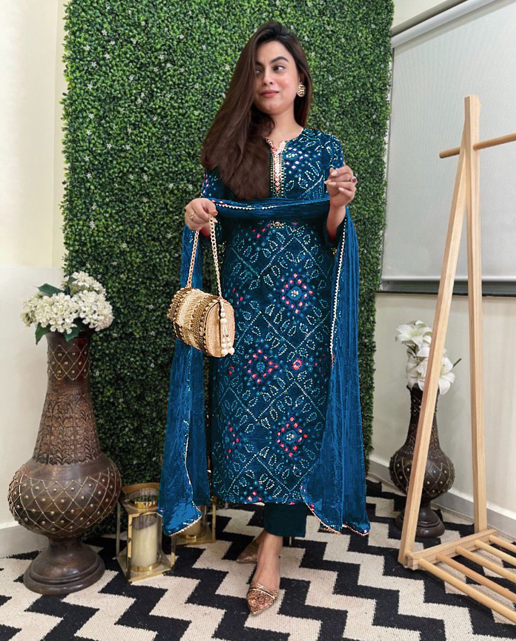 Stylish Heavy Reyon Embroidered Suit Set with Chinon Dupatta – Ready to Wear