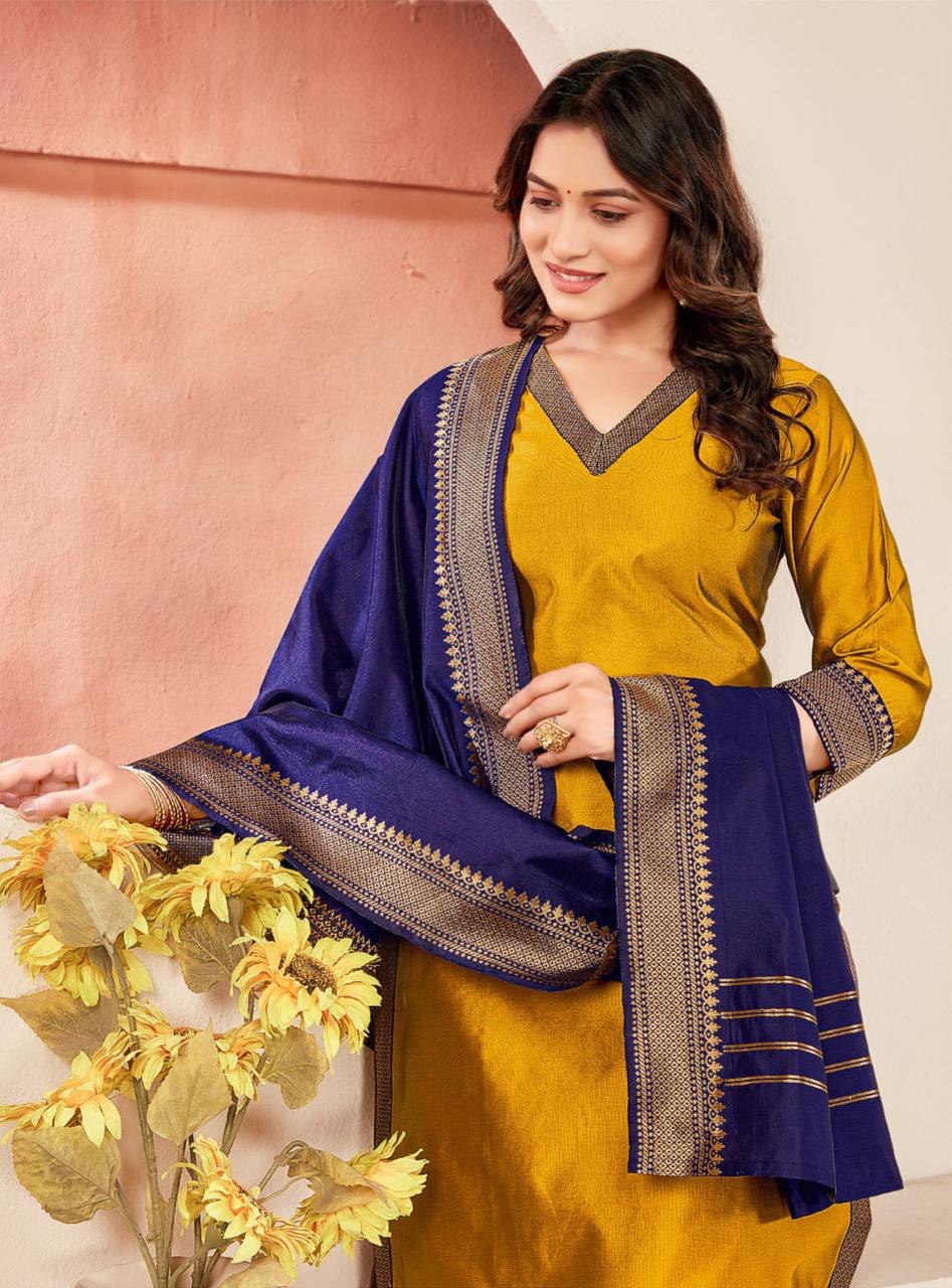 Premium Lichi Silk Kurti Pant Set with Jacquard Print & Matching Dupatta – Festive Wear