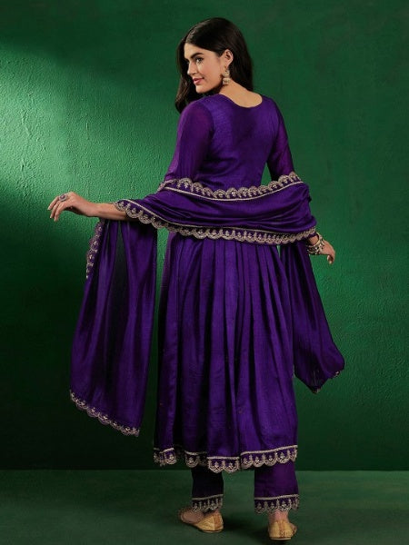 Women's CP Vichitra Embroidered Kurta with Pant & Dupatta | Readymade 3-Piece Ethnic Suit Set | Elegant Traditional Wear for Festive, Wedding & Semi-Formal Occasions