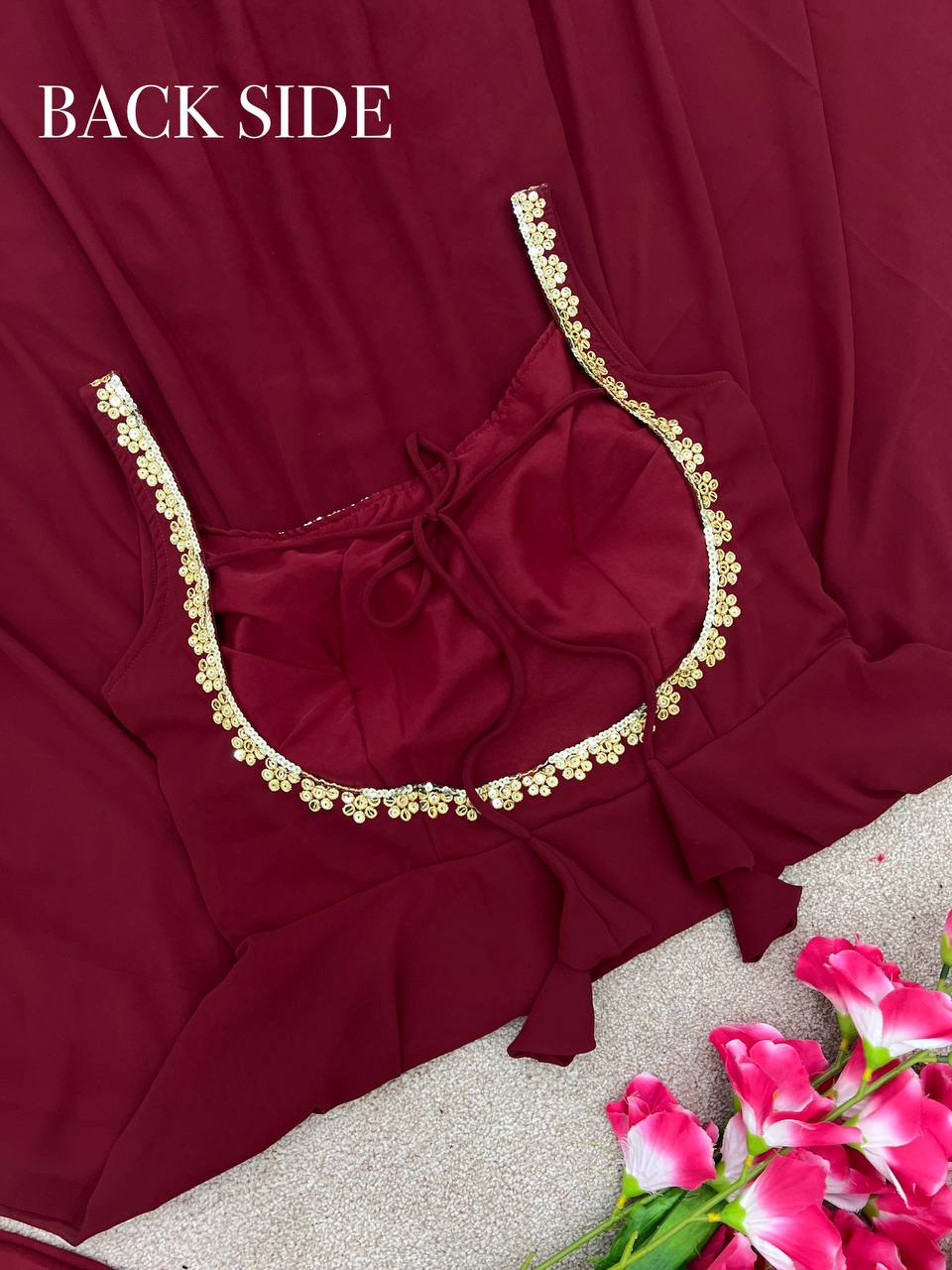 Party Wear Fully Stitched Outfit for Designer Heavy Faux Georgette Gown Set with Embroidered Dupatta & Bottom