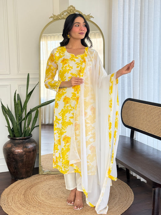Women’s Casual Kurti Set in Chanderi Silk – Printed | Ready to Wear
