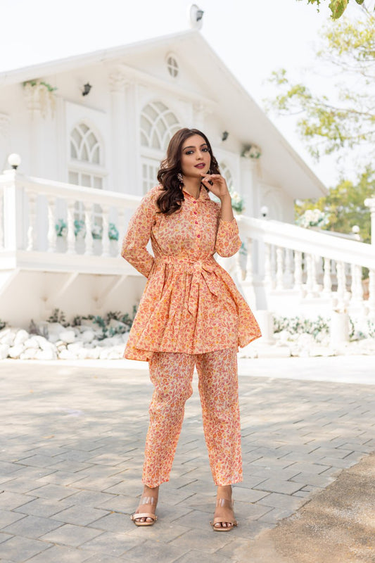 Elegant Straight Kurti Pant Set | Indo Cotton Printed | Ready-to-Wear Ethnic Outfit