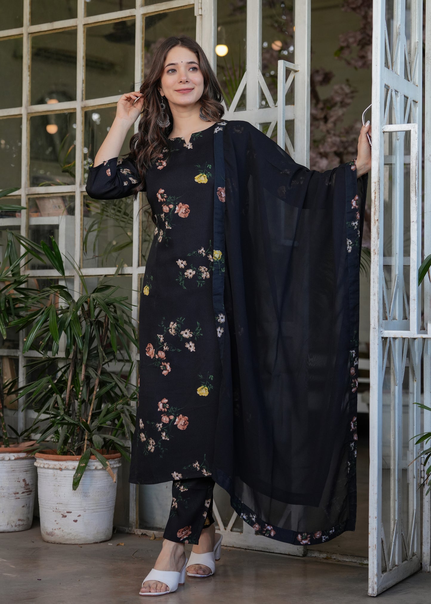 Style for Embroidered Silk Blend Suit Set with Nazmin Dupatta | Elegant 3-Piece Ethnic Wear