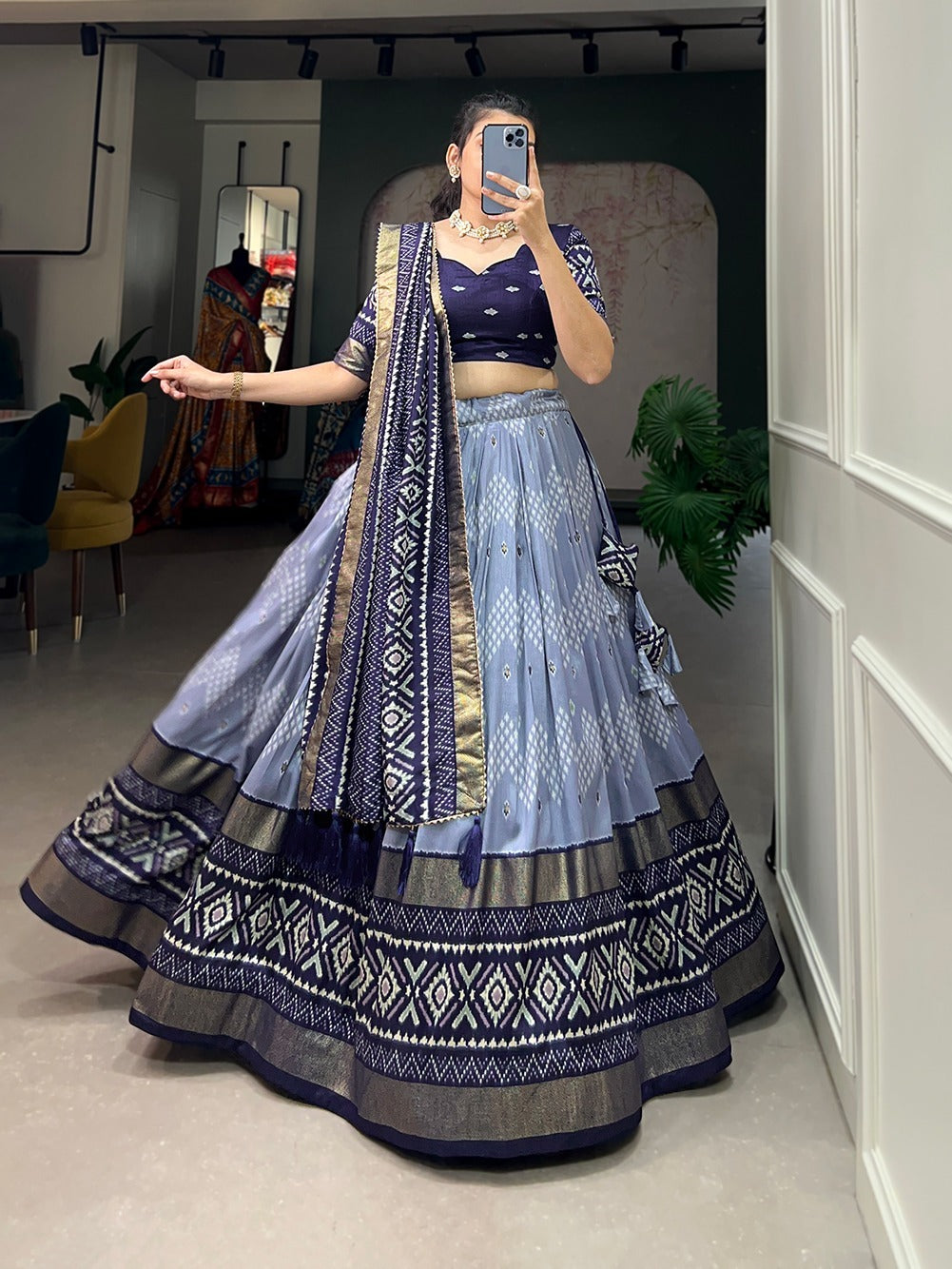 Heavy Silk Digital Print Lehenga Set – Rich, Regal & Ready to Flaunt
